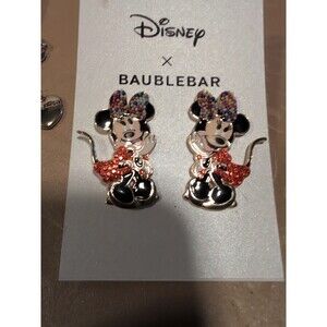 Baublebar Disney Minnie Mouse Glittery Dangle Earrings New
